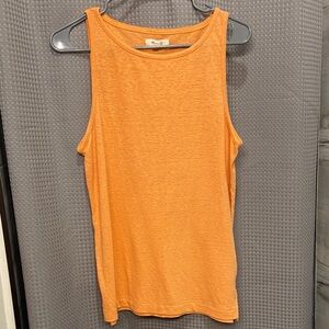 M Madewell Vibrant Orange linen Tank Top